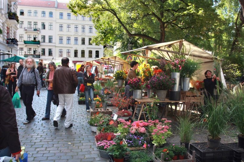 Wochenmärkte in Berlin Von Anwohner:innen gegründet: Der Ökomarkt am Chamissoplatz ist eine Besonderheit unter den Märkten in Berlin.