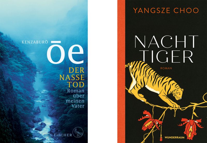 "Der nasse Tod" ist der neueste Roman des japanischen Literatur-Nobelpreisträgers Kenzaburo Oe. Yangsze Choos „Nachttiger“ führt in das Britisch-Malaya der 1930er-Jahre. Fotos: S. Fischer | Wunderraum