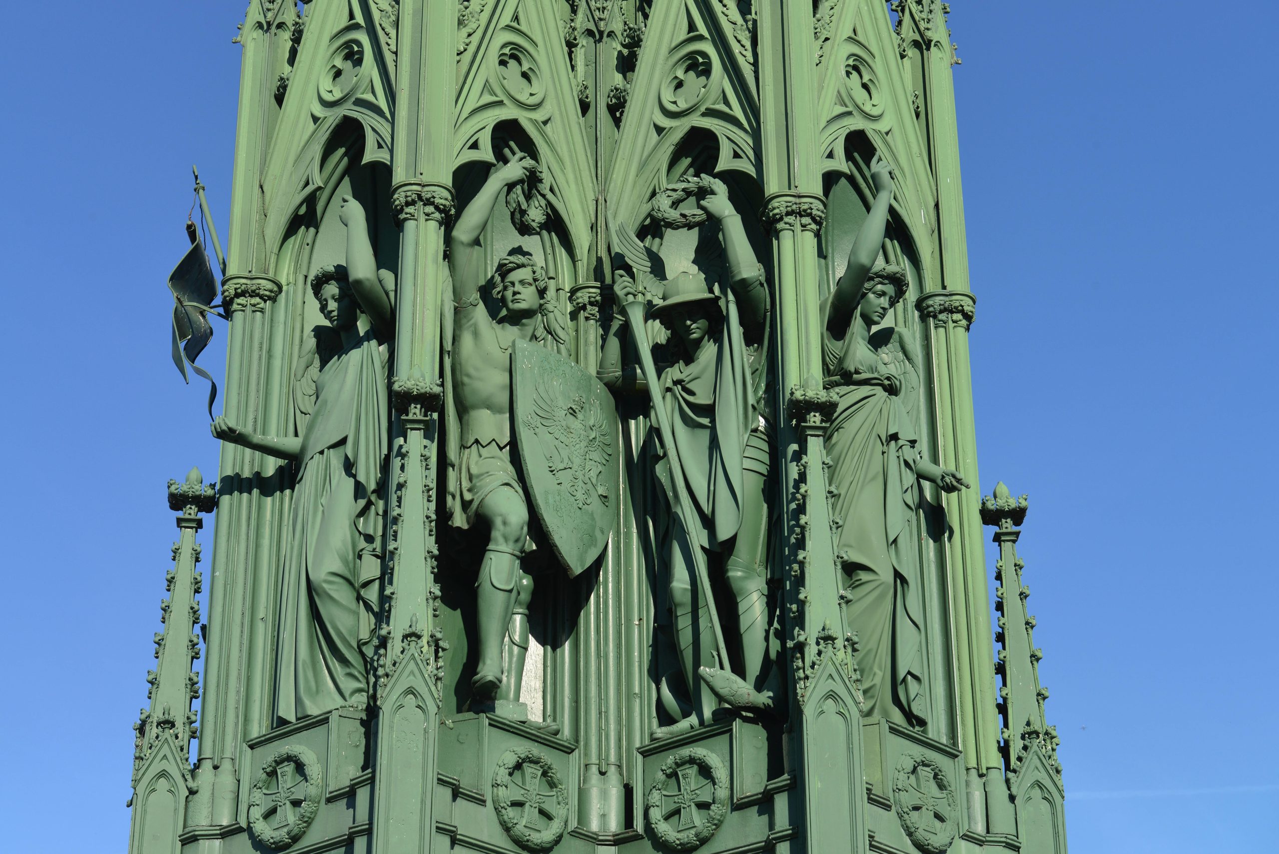 Die Skulpturen fürs Denkmal lieferten unter anderem Friedrich Tieck und Ludwig Wichmann. Foto: Imago/Schöning