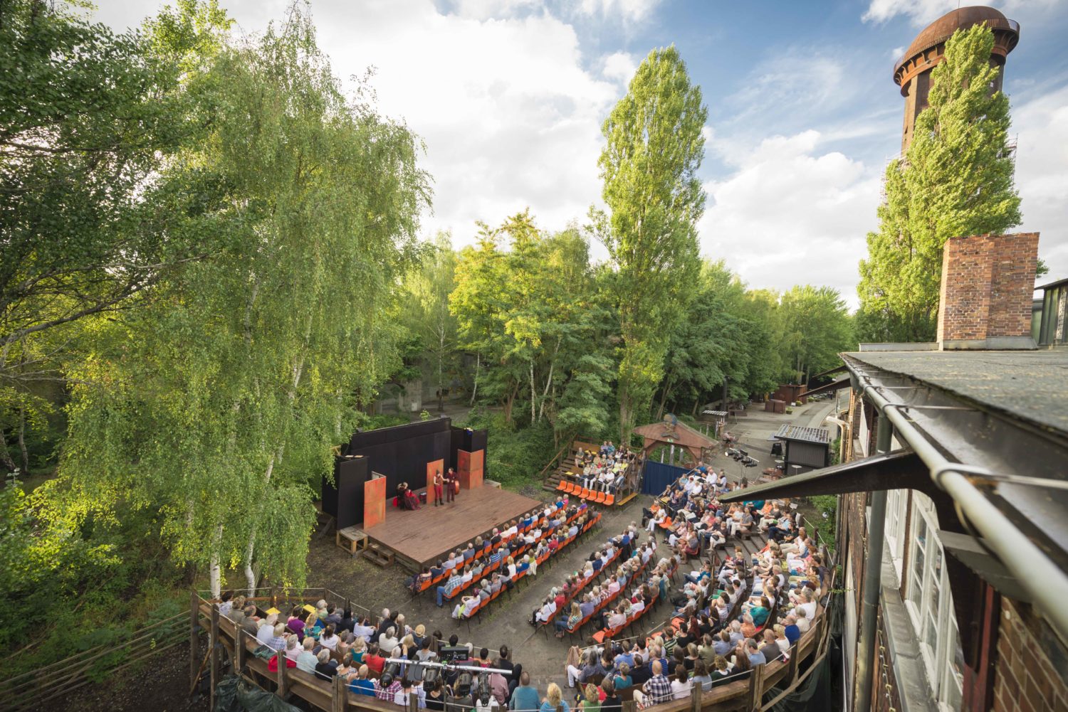 Open-Air-Theater im Park: die Bühne der Shakespeare Company im vergangenen Jahr. Foto: Shakespeare Company 