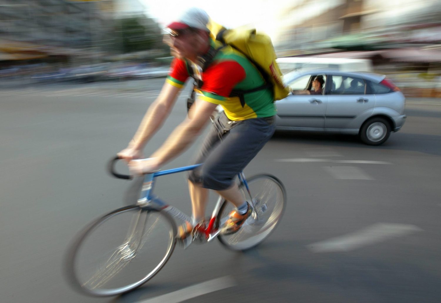 Fahrradfahrer in Berlin. 