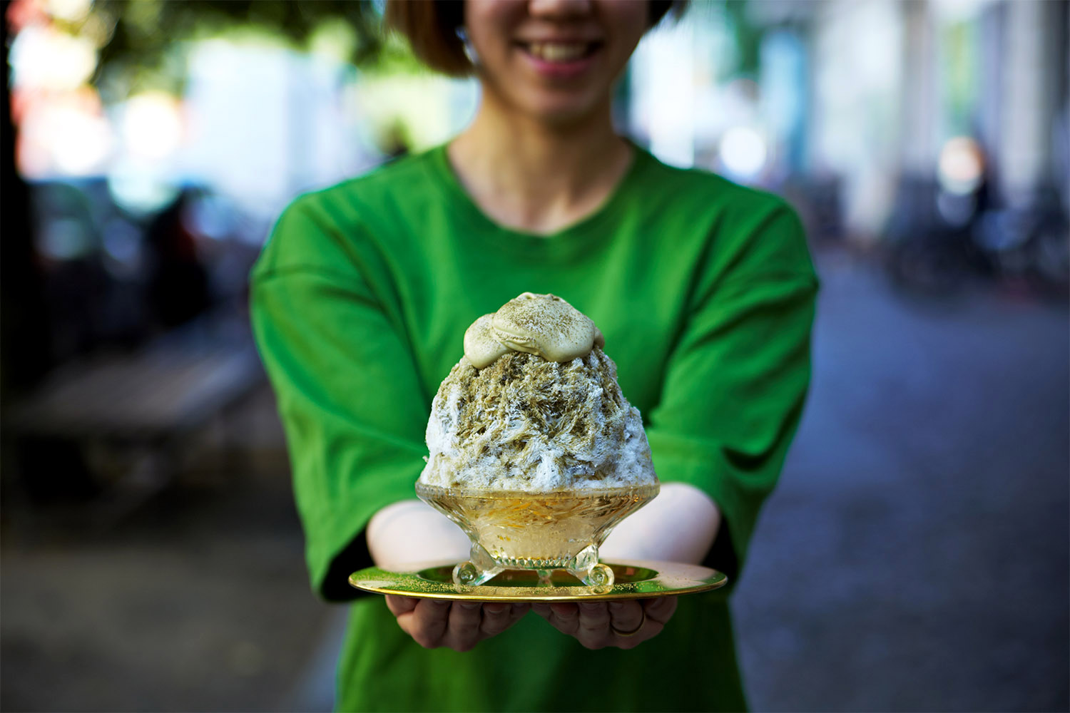 Japanisches Kakigori-Eis mit Matcha bei Tenzan Lab in Berlin