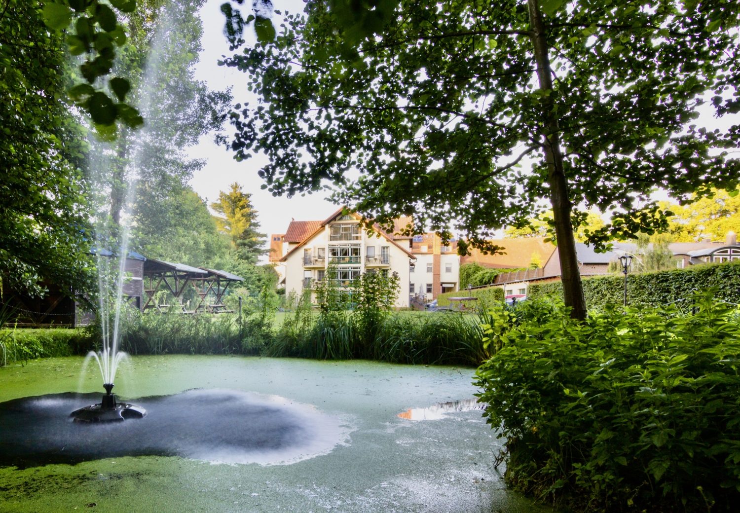 Hotels am Wasser in Brandenburg Das malerische Hotel "Am Alten Rhin" besticht nicht nur mit seiner Nähe zum Fluss, sondern auch mit dem malerischen Garten und großen Wellnessnbereich.