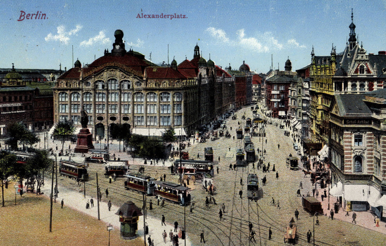 Berlin Alexanderplatz: Blick auf den Alexanderplatz vor dem Ersten Weltkrieg.