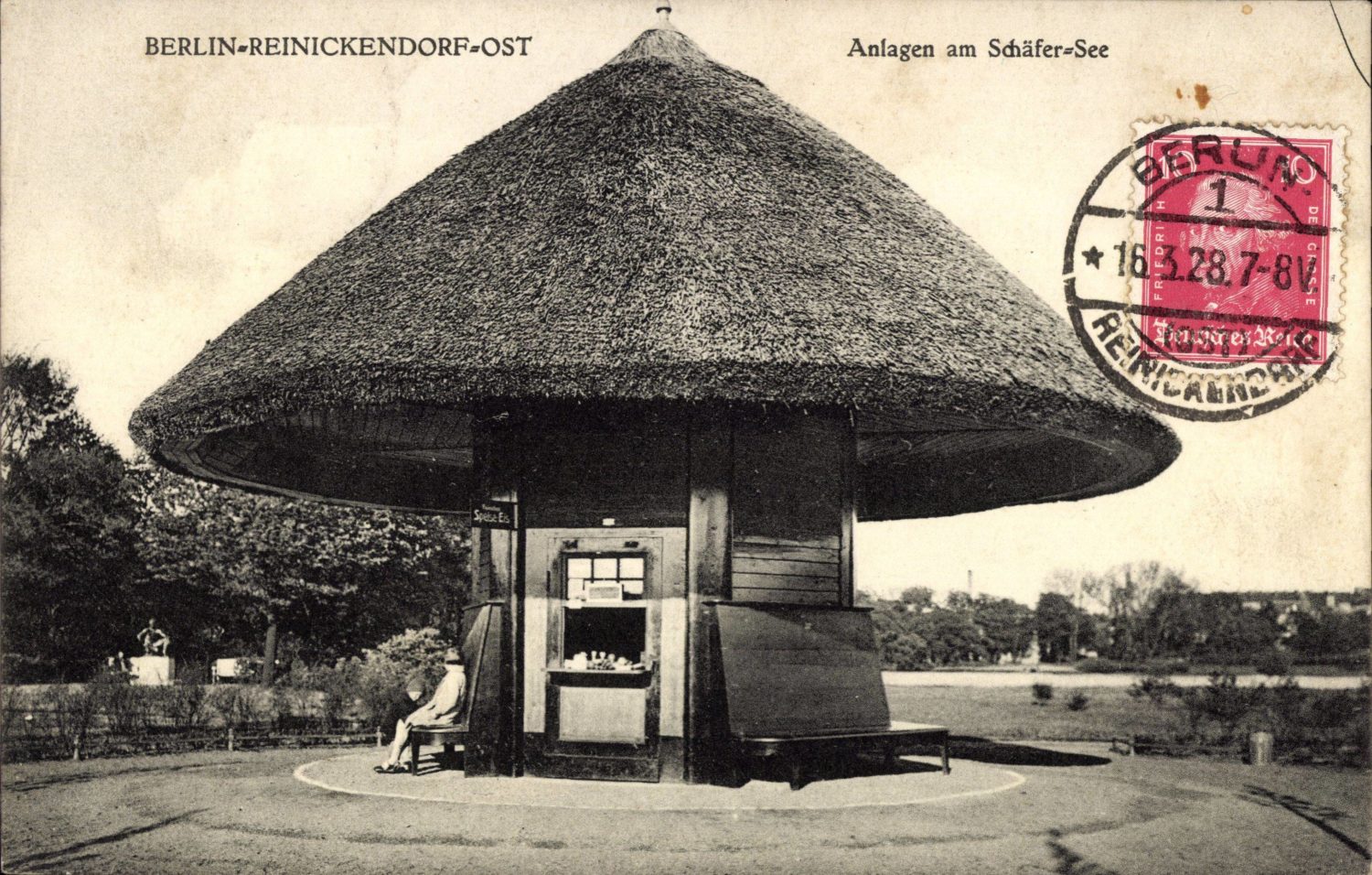 Berlin Postkarten: Anlagen am Schäfersee.