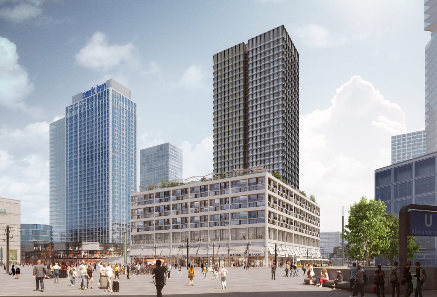 Visualisierung vom Alexanderplatz der Zukunft. Die Stadtplanerin Regula Lüscher ist Senatsbaudirektorin Berlins und steht historischer Rekonstruktion skeptisch gegenüber. Foto: Covivio/Sauerbruch Hutton