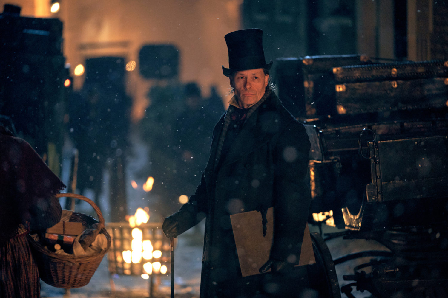 Nichts für Zentralheizungsbesitzer: das London des Charles Dickens mit Guy Pearce als Ebenezer Scrooge in der Neuverfilmung von "A Christmas Carol". Foto: Robert Viglasky/FX 
