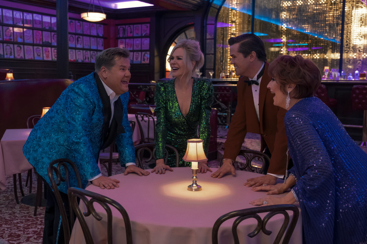 Staraufgebot bei "The Prom": James Corden, Nicole Kidman, Andrew Rannels und Meryl Streep (v.l.n.r.) Foto: Melinda Sue Gordon/Netflix