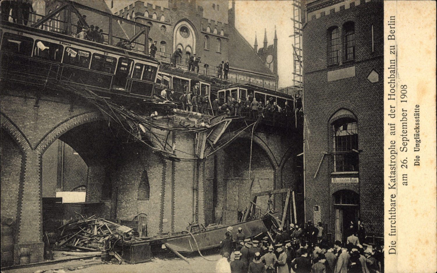 Katastrophen in Berlin: Katastrophe auf der Hochbahn, 1908, Gleisdreieck. Foto: Imago/Arkivi

