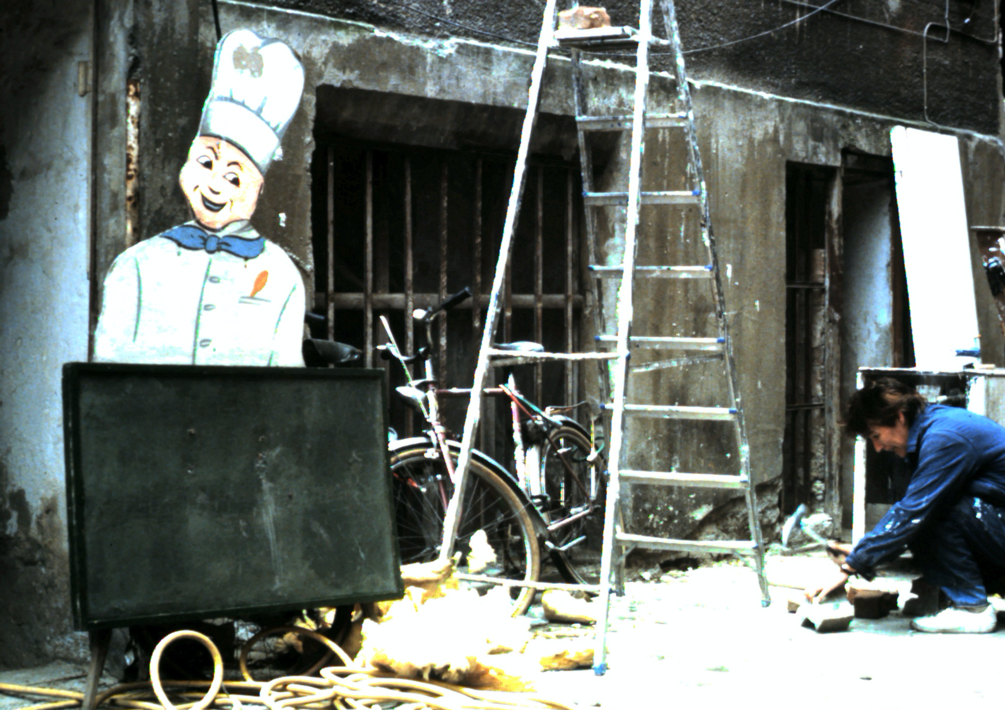 Sanierungsarbeiten am Hausprojekt, frühe 1980er-Jahre. Foto: Archiv Begine 