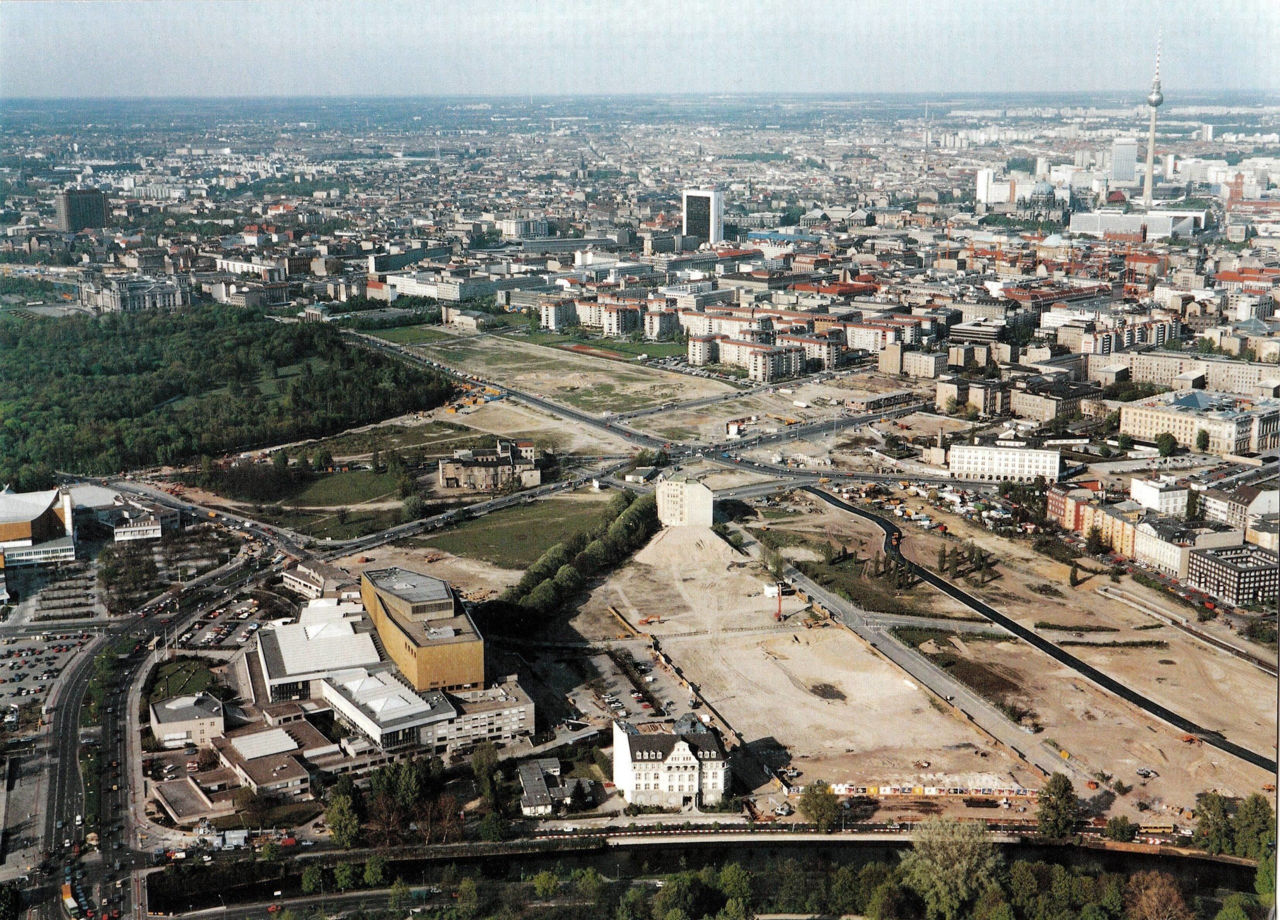 Luftaufnahme vom Potsdamer Platz, 1990. Foto: Imago/Eventpress