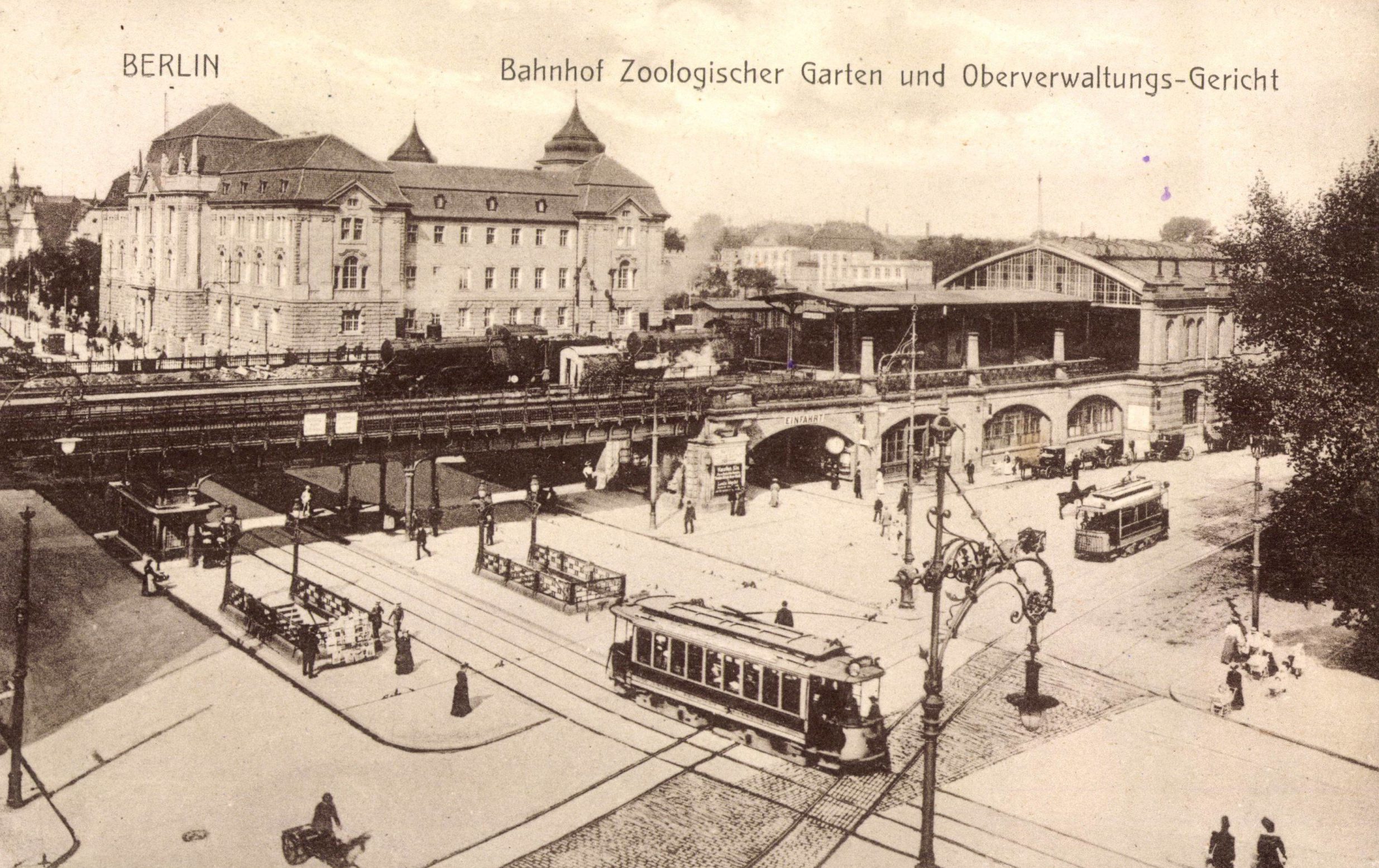 Straßenbahn in Berlin: Der Bahnhof Zoo um 1900. Foto: Imago/Arkivi