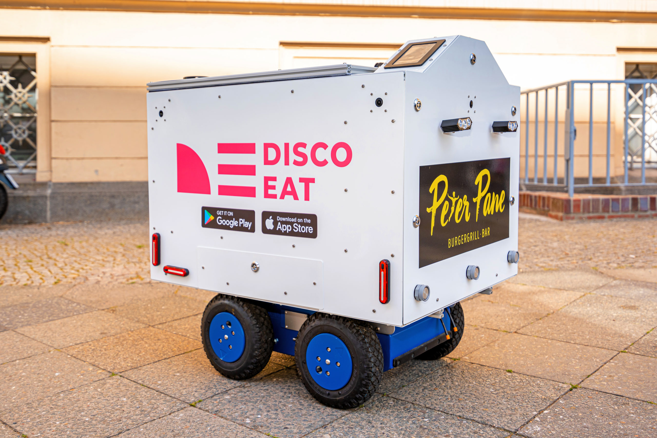 "DiscoPeter", der Lieferroboter der Firma DiscoEat. Foto: Anthea Schaap