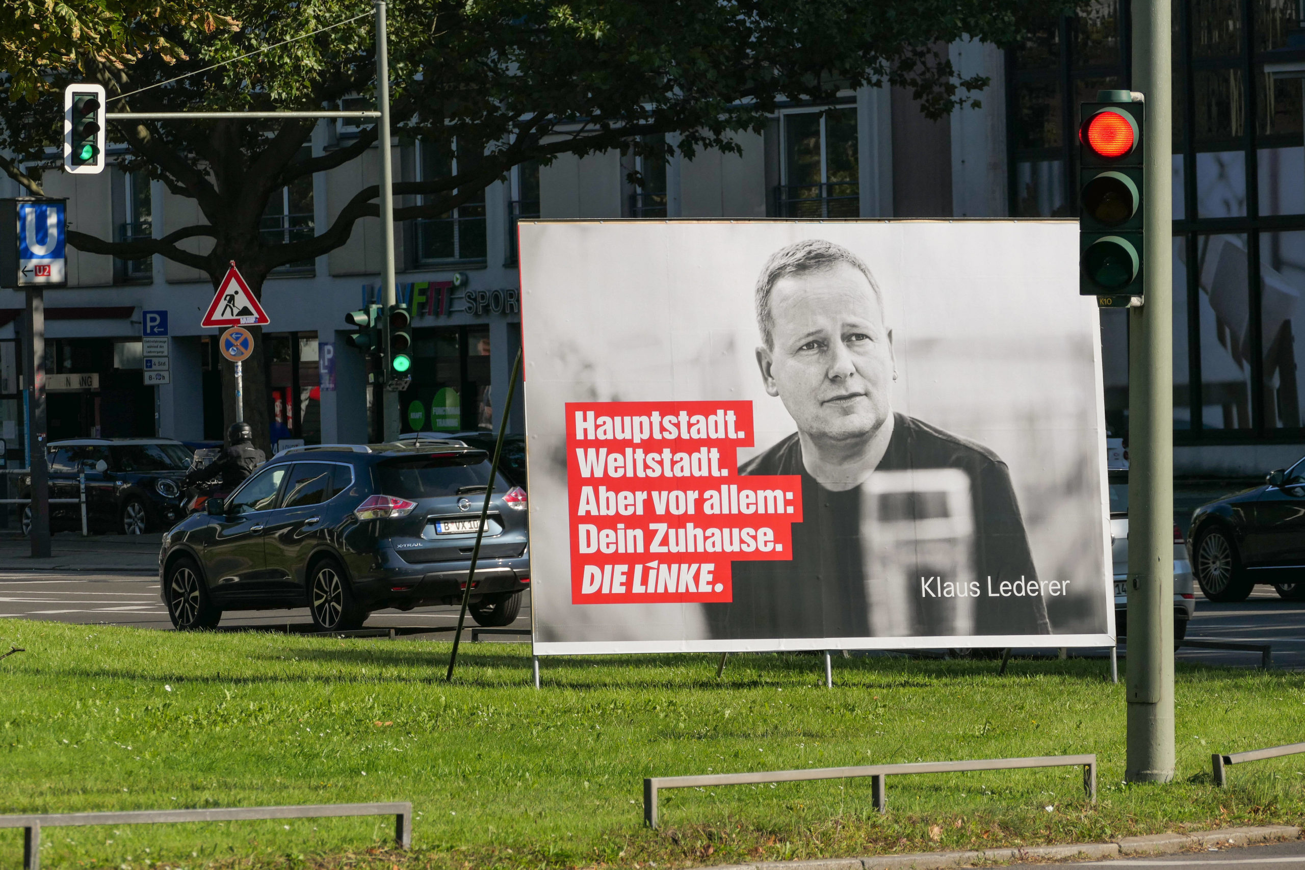 Wahlwerbung für Die Linke und den Spitzenkandidaten Klaus Lederer. Foto: Imago/Stefan Zeitz