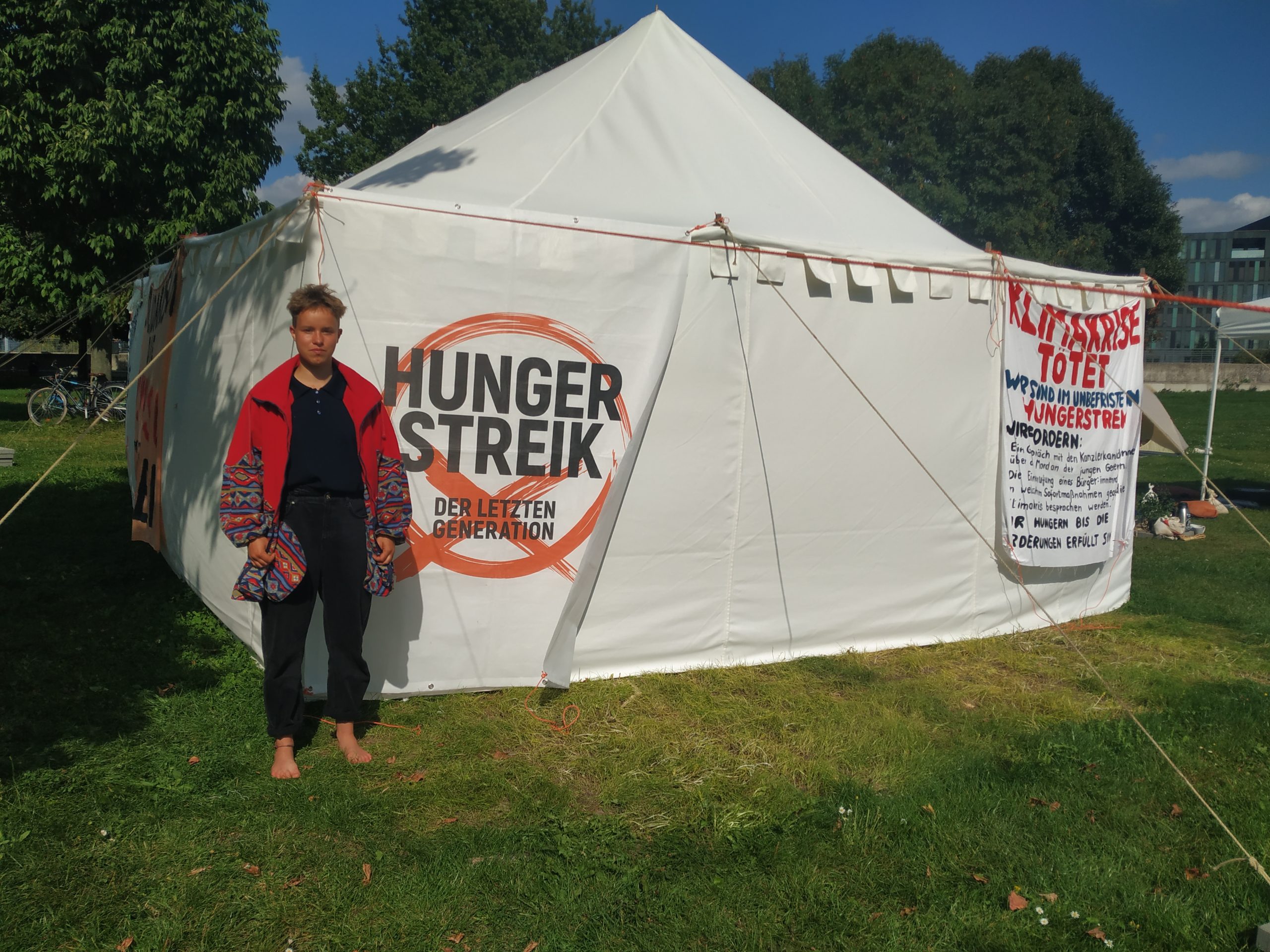 Hungerstreik fürs Klima: Isabell Bungart campt seit zwei Wochen im Regierungsviertel. 