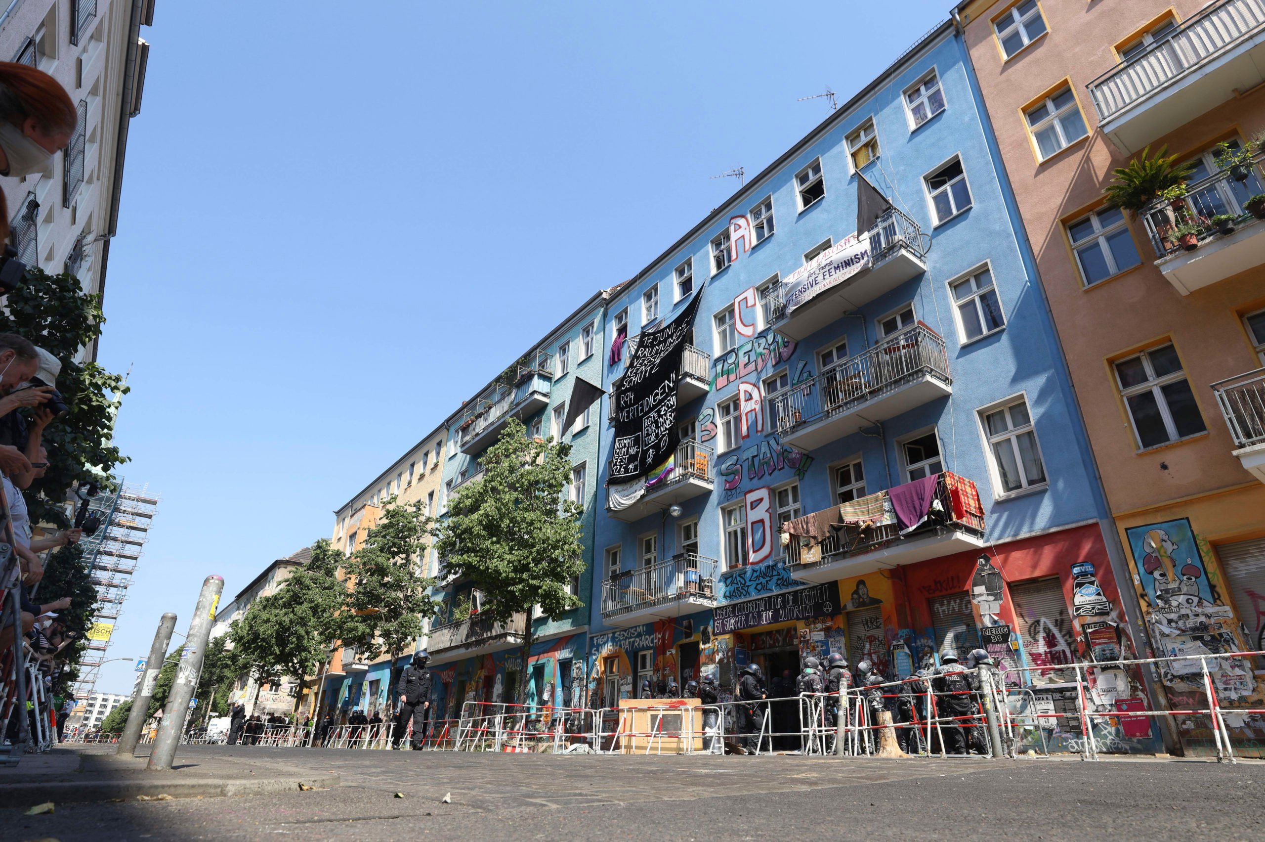 Linke Hausprojekte in der Rigaer Straße in Friedrichshain. Foto: Imago/B. Kriemann/Future Image