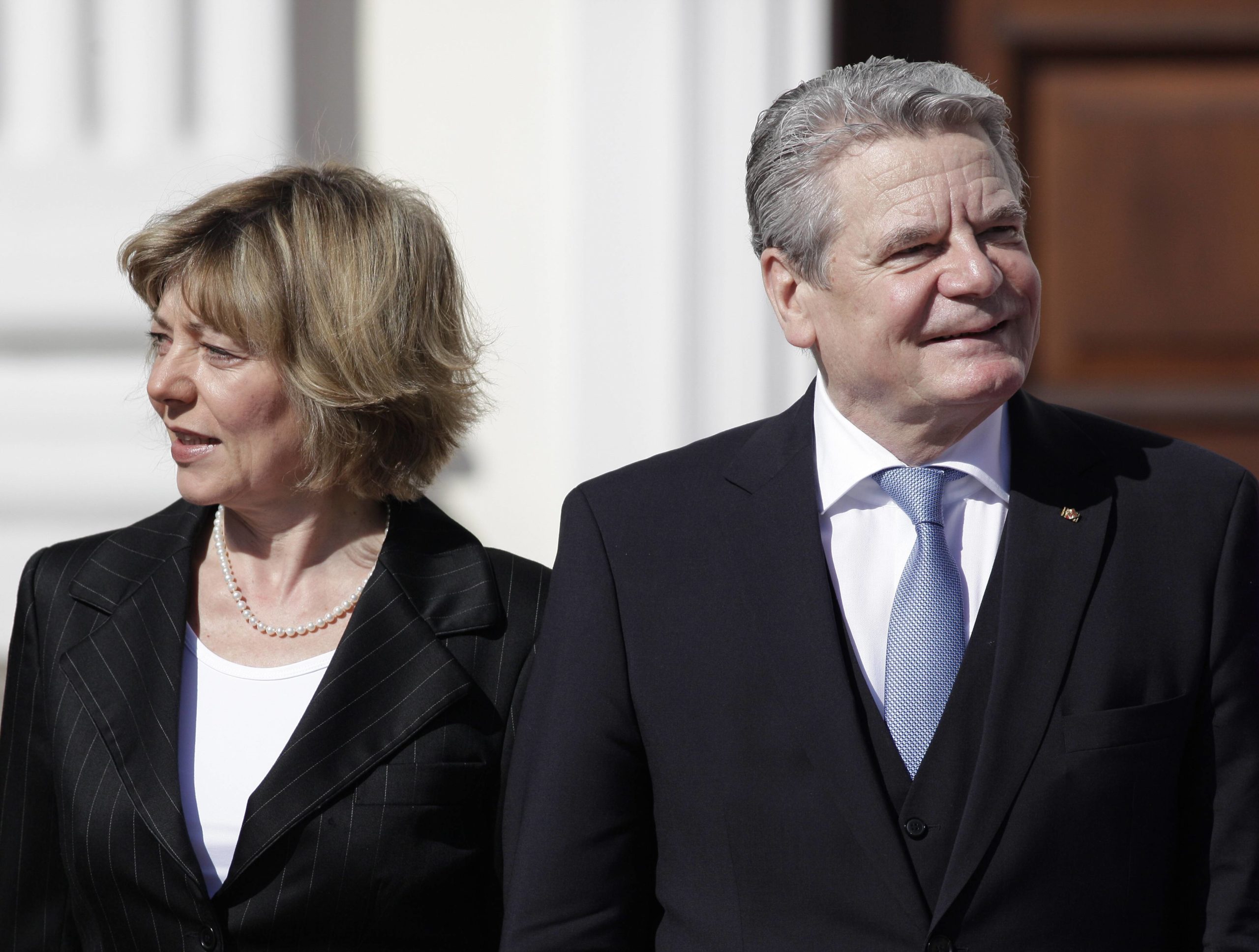Bundespräsident Joachim Gauck und seine Lebensgefährtin Daniela Schadt bei der Amtseinführung in Schloss Bellevue, 19. März 2012. Foto: Imago/Metodi Popow