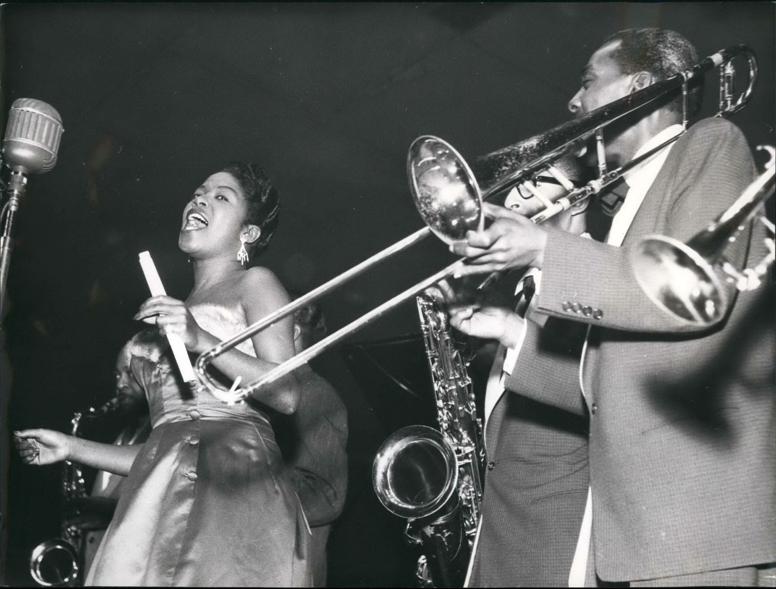 Berlin 1954: Harold Davison's 'Jazz Parade und Sängerin Sarah Vaughan, Oktober 1954. Foto: Imago/Zuma/Keystone
